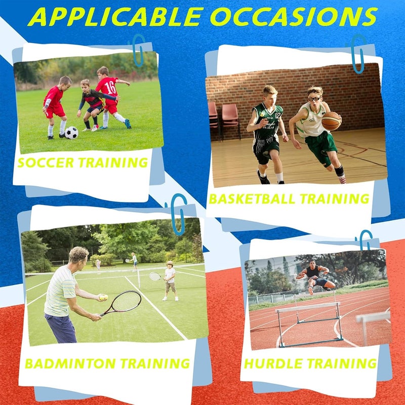 pindaprda Adjustable Hurdles with Carring Bags, Detachable Agility Training Equipment with Scale, Football Practice Hurdle, Indoor & Outdoor Jumping Speed Hurdles for Athletes, Soccer, Basketball - Image 5